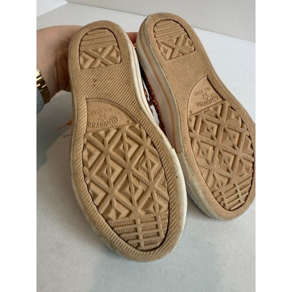 Converse Chuck Taylor All Star Low Top Rose Gold Glitter Sneakers Kids 13.5 - Picture 5 of 6